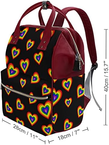 Чанта за Пелени с принтом FunnyStar Rainbow Сърце Ankh, Детска Раница, Чанта За Памперси, Водоустойчив Пътна Чанта На Рамото