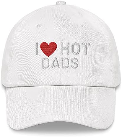 I Love Hot Dads Шапка За Татко С Бродерия във формата на Сърце R-Рейтинг за Хумор Смешната Шапка