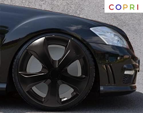 Комплект Copri от 4-Колесни накладки 13-Инчов Черно, Защелкивающихся на Ступицу, подходящ за Alfa Romeo