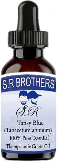 S. R Brothers Вратига Синята (Tanacetum annuum) Чисто и Натурално Етерично масло Терапевтичен клас с Капкомер 15 мл