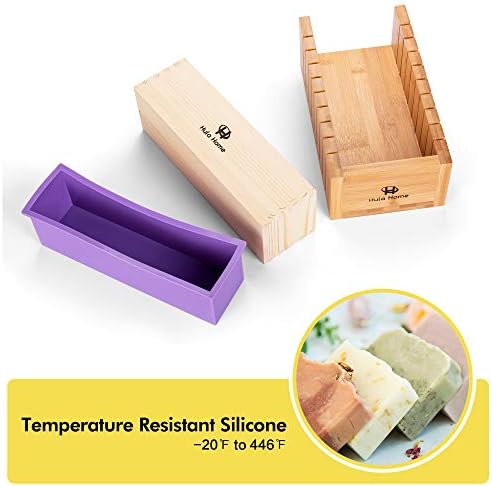 Комплект за производство на форми за сапун с Дървена Триизмерна скоростна рязане (44 грама Лилав силикон) | за възрастни, за стопяване