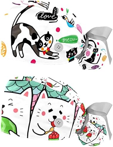 Регулируема Работна Шапка Happy Cats с държач за cauda equina, 2 Опаковки, Шапчица-Търкане, Пищната Шапка за мъже и Жени Един Размер