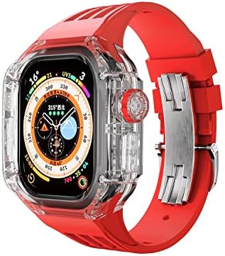 BCMCBV Луксозен Комплект Модификация 49 мм за Apple Watch Ultra Band Прозрачен Калъф Фторопластовый Каишка Гривна iwatch 49