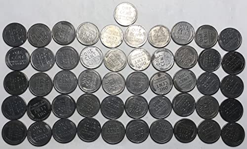 1943 D Линкълн Пшеничен Цент, Пени Ролка (50) Монети В обращение Продавачът Пени Мента Щата