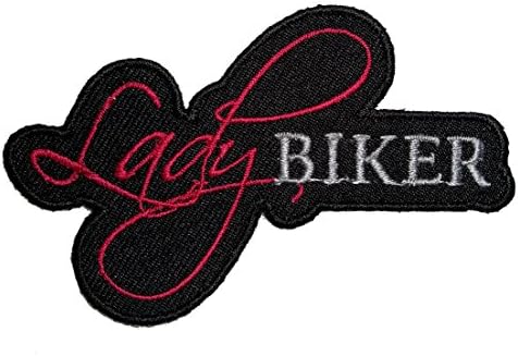 Кожена Нашивка Supreme Секси Дама Biker С Бродерия Lady Biker Patch-Червен-Средна