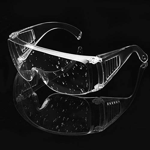Friend Защитни Очила с изпъкнали очи Прозрачни Защитни Очила от Противотуманного поликарбонат с Ударопрочными лещи за Строителна лаборатория,