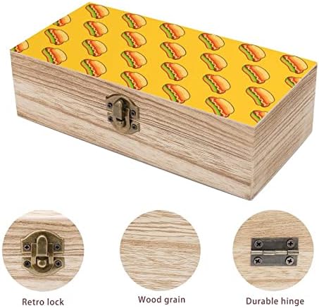 Дървена Кутия За Съхранение На Хот-Дог Настолен Малък Декоративен Органайзер Кутии За Бижута С Капак
