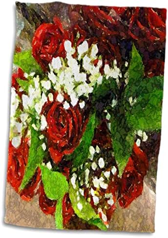 Чаршафи с абстрактно цветен модел 3dRose Florene - Мозайка от Червени Рози (twl-35293-1)