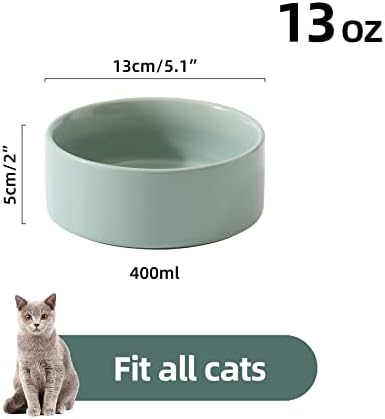 Керамичен комплект Havniva, състоящ се от 2 Мисок за котешки храна и вода, Чаши за Коте, Котешки ястия, Хранилки за котки, 5-Инчов купички