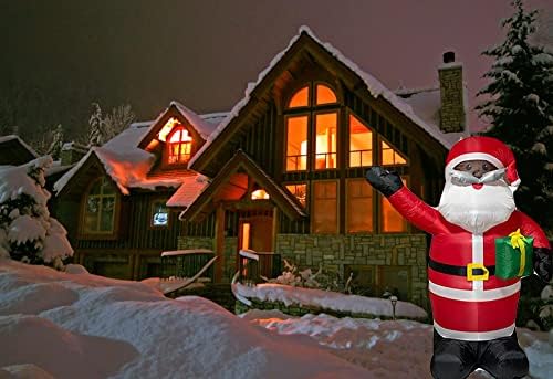 Марка BBO 6-Футовое Надувное украсата на Коледното фигурки на Дядо Коледа (6 Фута Черно надуваем Дядо Коледа)