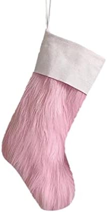 Коледни чорапи на Тъканта, чанта за коледни чорапи и Коледни Окачени чорапи за украса на парти и Коледни Мультяшные розово-бели балони за
