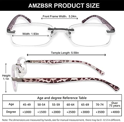 AMZBSR 5 Опаковки Очила за четене за жени и Мъже, Блокиране Четец Синя Светлина с Пружинным тръба на шарнирна връзка