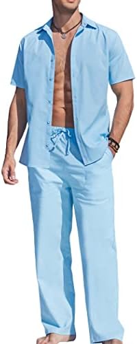 COOFANDY Мъжки Бельо Комплект Плажни и Ежедневни Облекла от 2 теми, Ризи с копчета, Панталони с завязками