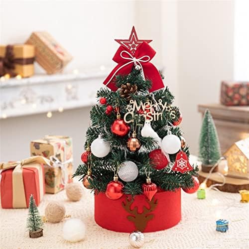 Мини Коледно Дърво Aetygh, 18-Инчовата Изкуствена Настолна Коледна Елха с led Подсветка и Набор от Бижута, Коледни Украшения за Дома, Апартамента,