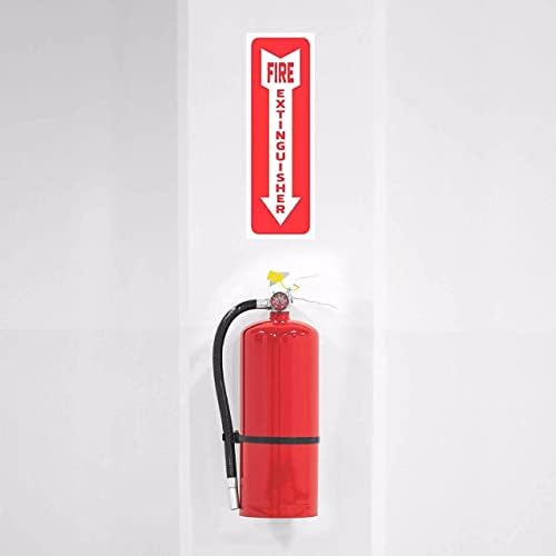 Знак пожарогасител, защитни стикери - Знаци - 12 опаковки размер 4x12 инча - Винил материал с дебелина от 40 mils, който предпазва от атмосферни