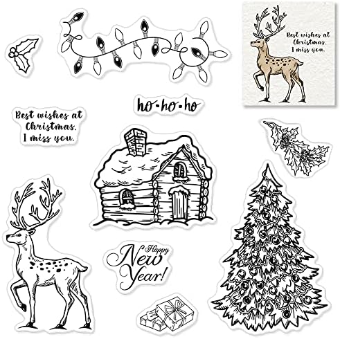 Прозрачни Печати весела Коледа за Производство на пощенски Картички, Украси и аксесоари за Scrapbooking, Думи Благословии, Прозрачни
