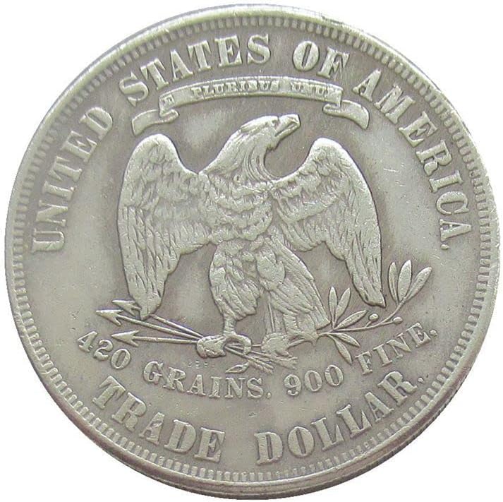 Възпоменателна монета Take Flower 1882 г. на стойност 1 щатски долар, Точно Копие със Сребърно покритие