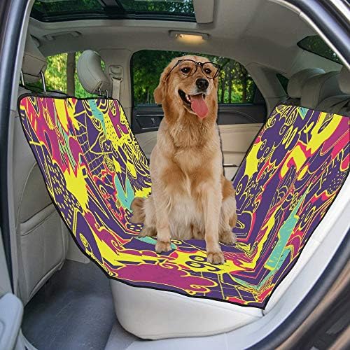ENEVOTX Калъф За седалка Куче с Потребителски Модел на Графити, Ръчно Печат, Покривала за автомобилни седалки за Кучета,