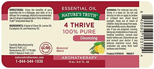 Етерично масло Nature's Truth Vitamins, 4 Броя, 0,51 Течна унция