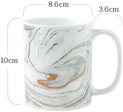 GJCQZQ Проста Скандинавски Чаша със златисто Мраморна текстура, Керамична Чаша, Чашата за Кафе за вашия офис, Двойка Чаши, на бял фон, украса