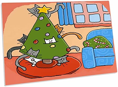 3дроз Коледните Котка, Коледно дърво с котки, Котки. - Подложки за настолни възглавници (dpd-34020-1)