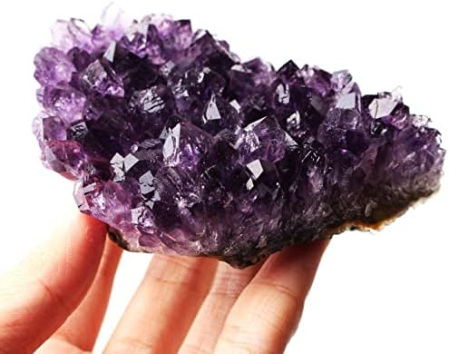 HEEQING AE216 1 бр. Натурален Голям Необработен Аметист Кварц Geode Druzy Crystal Клъстер Изцеление Проба Декор Подарък crystal (Цвят: Аметист 201-250 г)