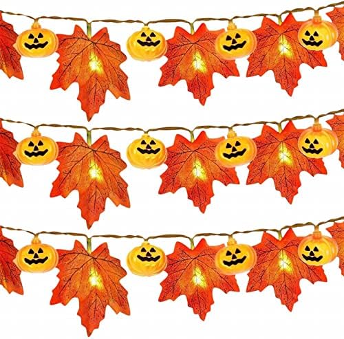 bvgfsahne Топли Прозрачни Led Балони за Деня на Благодарността, Хелоуин, Отделението Отделение, Led Венец с Кленов Лист, Вътрешна