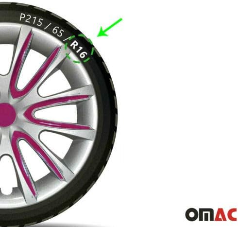 Джантите OMAC 16 Инча за Honda Civic Сив и лилав цвят 4 бр. Капака Джанти - Шапки ступиц - Подмяна на външната повърхност на автомобилни гуми