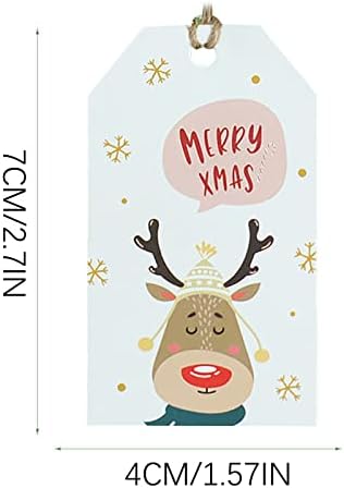 NEARTIME 100ШТ Коледна Висулка Подарък Коледна картичка Етикет Проста Креативна Мультяшная Коледна картичка и Венец (SDC-D, един размер)