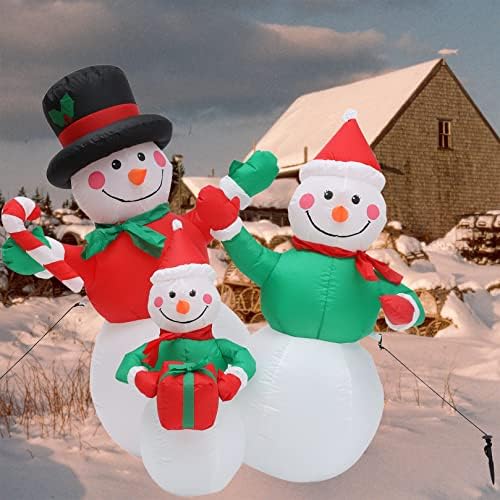 HITASION 4 Фута Коледен Надуваем Снежен човек Семейни Бижута Коледен Взрив Външно Украса на Двора с led подсветка Празничен Въздушен