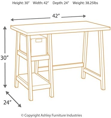 Корпоративна дизайн Ашли Mirimyn, ретро 42-инчов маса за домашен офис с кошница, изтъркан черен