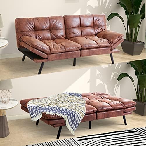 Разтегателен диван Maxspeed, Разтегателен-futon с ефект на памет от стиропор с матрак и рамка В Комплект, Удобен разтегателен диван