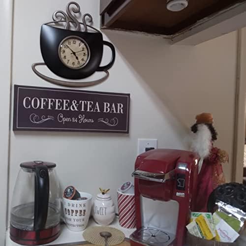 Кафе и Чай Бар Стенни Художествена Знак Декор Ретро Плакат с принтом върху Платно Декоративна Табела Отворено 24 часа Аксесоари