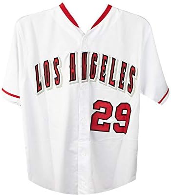 Бейзболна майк Los Angeles Angels с Автограф Вид Кэрью На Поръчката - COA JSA