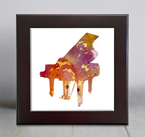 Декоративна плочка с абстрактни цветове като жълто пиано (6 X 6 в рамка)