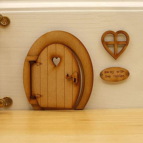 Дървена Трехдверная вратата iOPQO в събирането от дървен комплект Door Door. Комплект бижута за бродерия и висящи топки (Многоцветен,