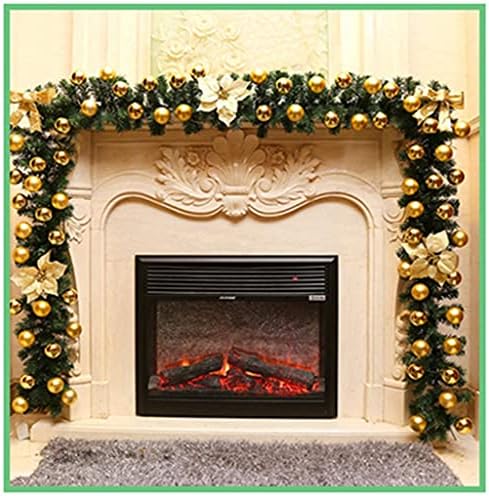 GANFANREN Модерен Коледен Венец от ратан 2.7 M led светлина, Цветна лента, Орнамент, Декорация от лента, Празнична украса (Цвят: B размер: