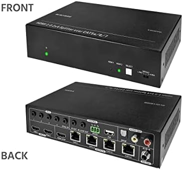 Monoprice Blackbird 4K 2x4 Дърва Продължавам Пълен комплект решения | 4K @ 60 HDMI 2.0 18 Gbit/с HDR HDMI-Over-Ethernet Cat5e/6 /7