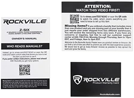 Rockville Z-SIX 2 Източник на 6 Зони, Битови/Търговски аудио с регулатор на силата на звука