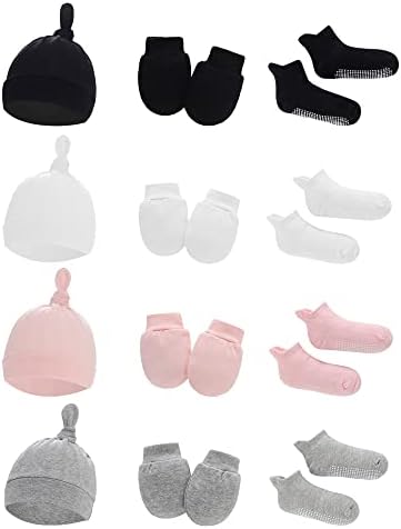 Комплект детски шапки за еднократна употреба, Варежек и Чорапи UTTPLL, Шапка за бебе от 0-6 месеца, Сладка Шапчица за Бебета,