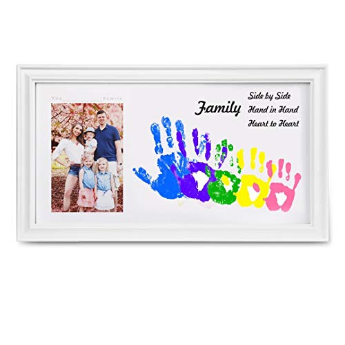 Адаптивни отпечатък от детска ръка, за спомен с набор от семейните рамки голям размер - Персонализирайте с името на вашето семейство!