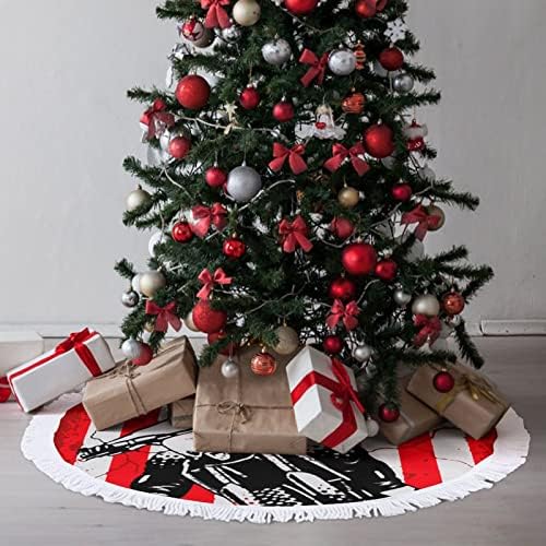 Байк Американски Флаг Мотокрос Колоездач Коледно Дърво Пола Коледно Дърво Мат Пискюл за Декорация, за Украса на Празнични Партита