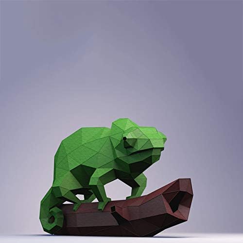 WLL-DP Хамелеон 3D Хартиена Скулптура Предварително Вырезанное Хартиена Занаят, Ръчно изработени Оригами Пъзел игра направи