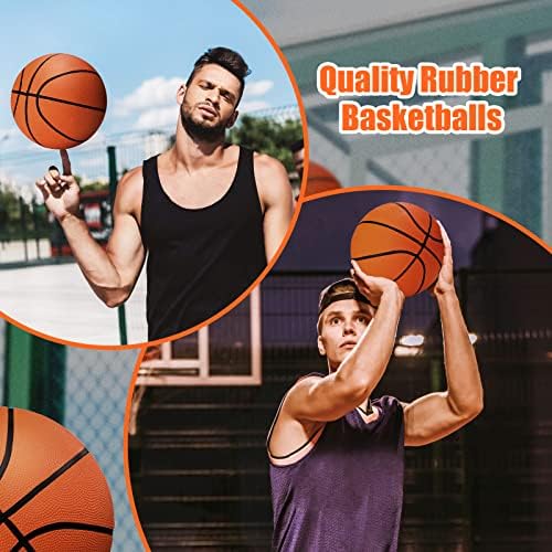 Leitee 4 бр. Баскетболни Топки Официален Размер 7 Надуваеми 29,5 Инча(А) А) Гумени Баскетболни Топки За Мъжки Баскетбол в Закрито с