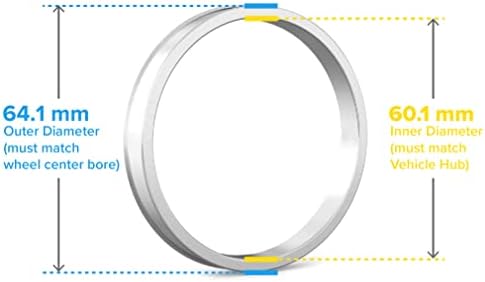Пръстени StanceMagic Hubcentric (комплект от 4) - в Диаметър от 60,1 мм до 64,1 мм - Сребристи алуминиеви пръстени - Вписват само за