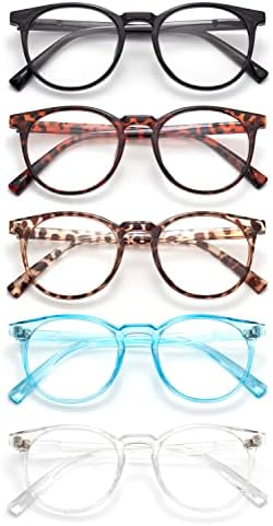 Очила за четене Autojouls в 5 опаковки за Жени и мъже, Стилни Очила за четене Шнур в Кръгла Рамка