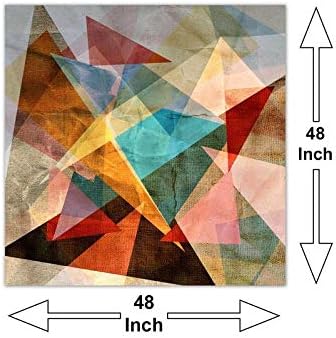 999STORE Голяма Печатна Необичайно Ярки Цветни Геометрична Абстрактна Живопис върху платно Без рамка (120x120cms)