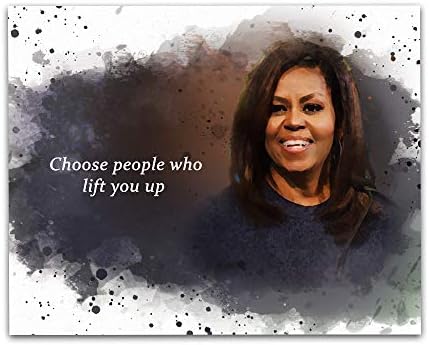 Стенен фигура с цитати Мишел Обама, 8 x 10 без рамка, Арт принт - Известната история на чернокожите жени, Бивша Първа дама на Обама,
