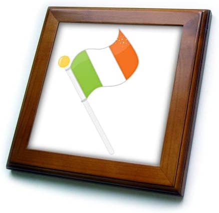 3D Роза Ан Мари-Бо - Ден на Св. Патрик - Илюстрация на Ирландския флаг - Теракот в рамка (ft-374548-1)