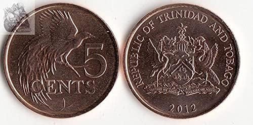 Северна и Южна Америка Тринидад и Тобаго 5 Точки Монета Година Скучна Колекция от Чужди монети Мулти 2 Swant Монети 1974 Издание